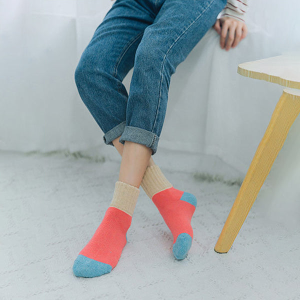 Colour-Block Ribbed Stretch Cotton Socks – ab-pop